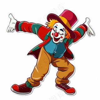 小丑愚人节搞怪人物卡通插画免抠