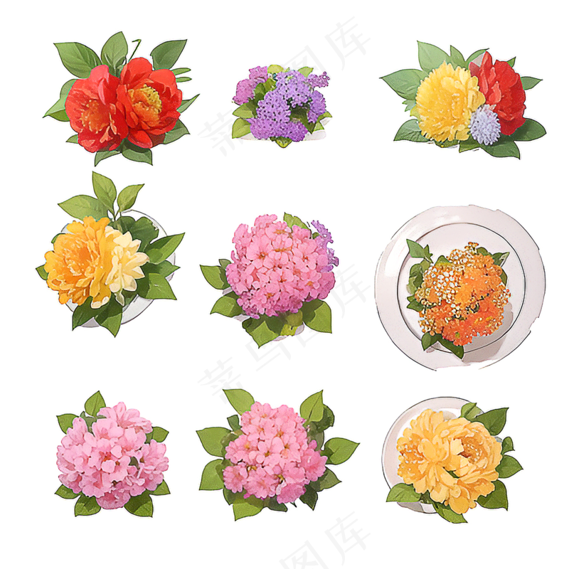 红色黄色粉色玫瑰花免抠素材21