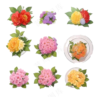 红色黄色粉色玫瑰花免抠素材21