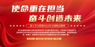 两会精神展板  全国两会  学习贯彻两会  红色大气展板   汇报展板