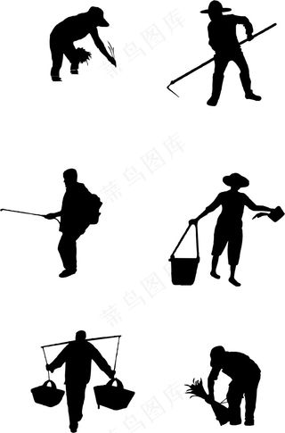 农耕农业农作杂粮矢量人物元素
