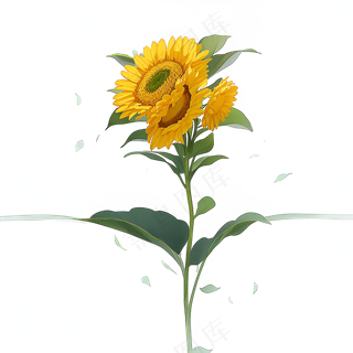 黄色向日葵免抠素材9