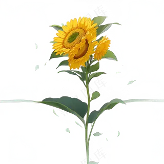 黄色向日葵免抠素材9