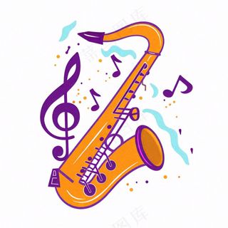 萨克斯乐器卡通插画免抠