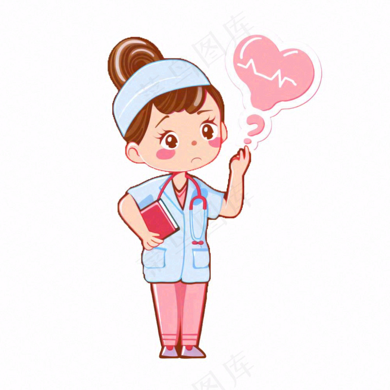 粉色护士医生医疗医务工作者人物插画免抠