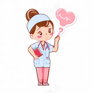 粉色护士医生医疗医务工作者人物插画免抠
