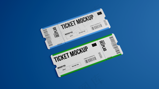 单色背景精致可撕门票正反两面5样机