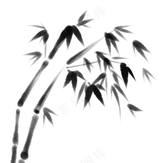 中国风水墨竹子图片古风竹叶竹林水彩手绘插画PNG免扣设计