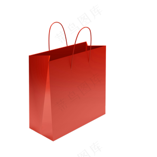 免抠红色手提袋