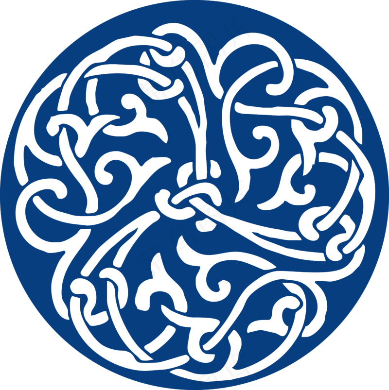 古代青花瓷图案花纹中国风图案祥云纹理传统图腾PNG免扣素材