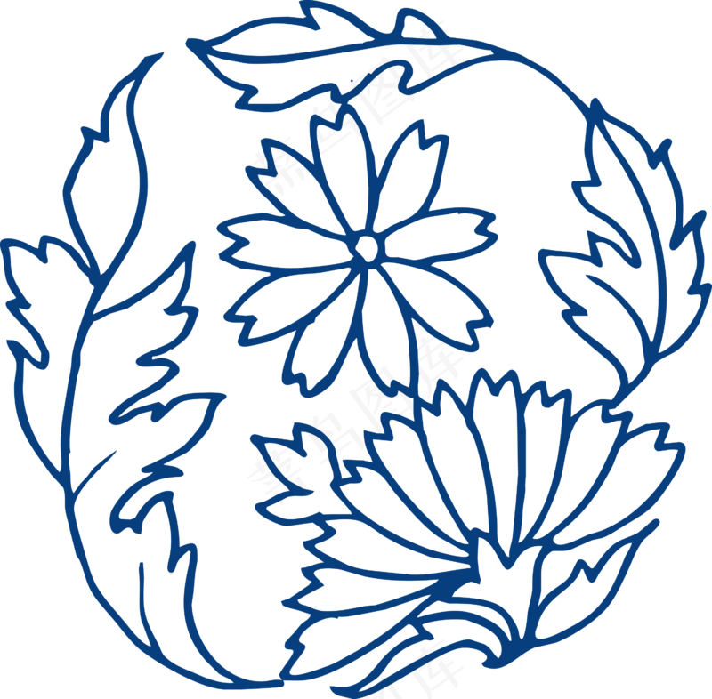 古代青花瓷图案花纹中国风图案祥云纹理传统图腾矢量AI设计免扣素材