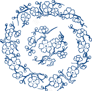 古代青花瓷图案花纹中国风图案祥云纹理传统图腾矢量AI设计免扣素材