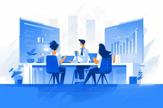 扁平风开会会议插图元素