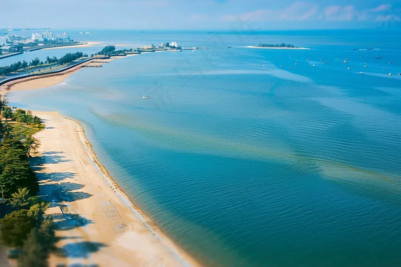 夏日海滩蓝色海洋度假摄影图(4032x2688)