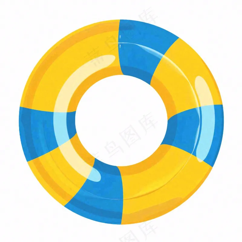 游泳圈卡通插画免抠(1024x1024)