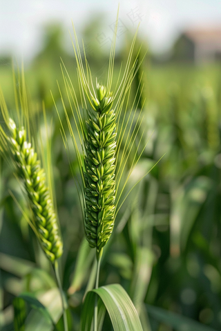 小麦绿色麦穗小米那芒种粮食摄影图