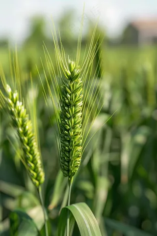 小麦绿色麦穗小米那芒种粮食摄影图