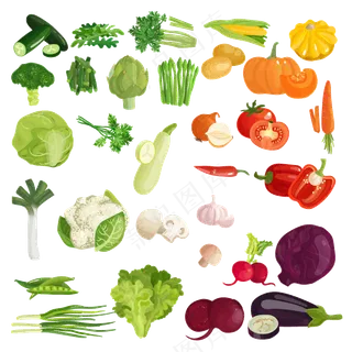 水果蔬菜装饰元素矢量免扣AI素材