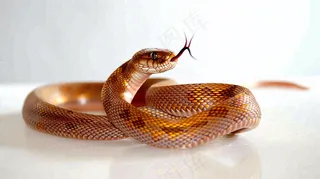 蛇爬行动物白色背景摄影图