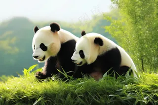 大熊猫国宝动物保护动物摄影图