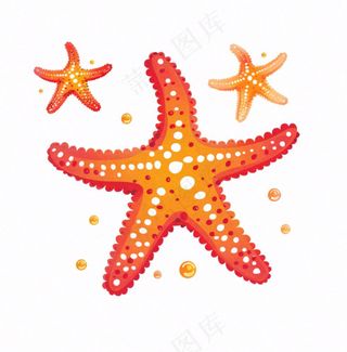 海星海洋卡通插画免抠