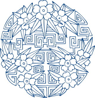 古代青花瓷图案花纹中国风图案祥云纹理传统图腾矢量AI设计免扣素材