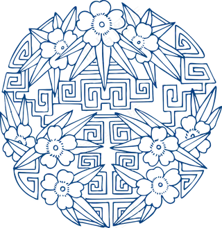 古代青花瓷图案花纹中国风图案祥云纹理传统图腾矢量AI设计免扣素材