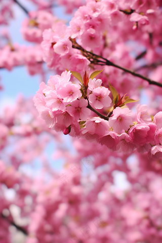 春天樱花粉色花朵海棠花摄影图