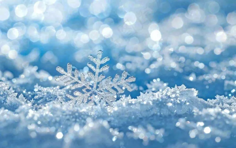 冬天雪花闪耀素材唯美立冬冬至小雪大雪摄影图(1376x864)