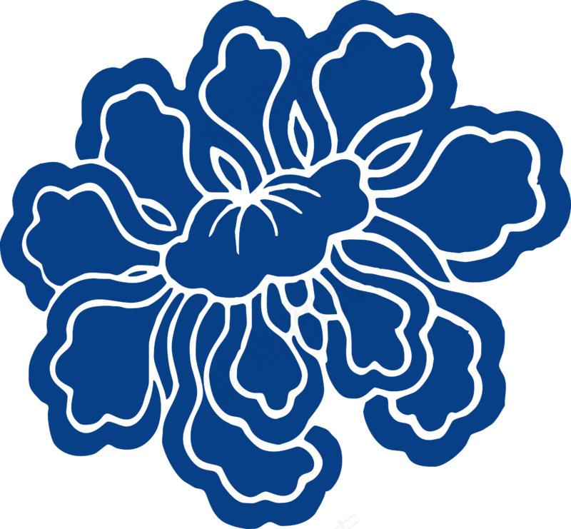 古代青花瓷图案花纹中国风图案祥云纹理传统图腾PNG免扣素材