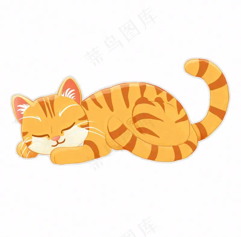 猫咪宠物橘猫可爱动物卡通插画免抠(1040x1024)