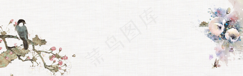 中式水墨PSD分层古风banner模板108psd模版下载