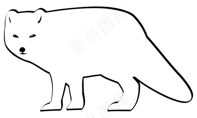 卡通极简插画白色动物北极狐狸透明底PNG