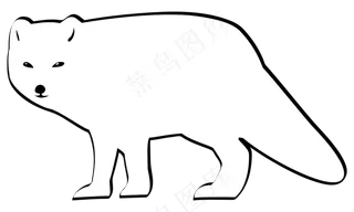 卡通极简插画白色动物北极狐狸透明底PNG