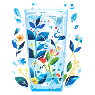 免抠世界水日插画