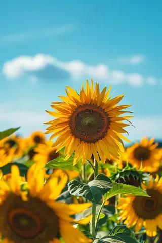 向日葵向阳鲜花摄影图