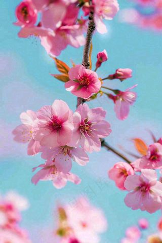 春天樱花盛开粉色浪漫唯美立春春分惊蛰摄影图