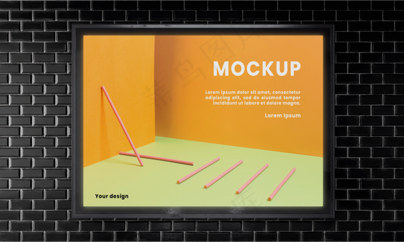 地铁站车站广告牌灯箱样机28样机