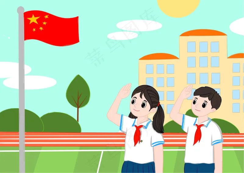 学生升国旗