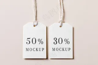 简约背景打折标签样机7