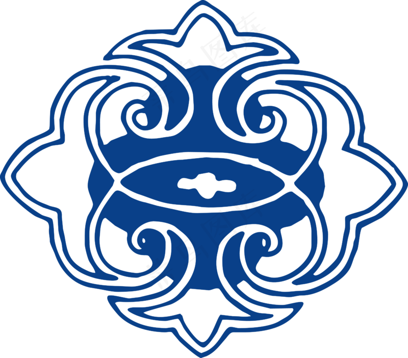 古代青花瓷图案花纹中国风图案祥云纹理传统图腾PNG免扣素材