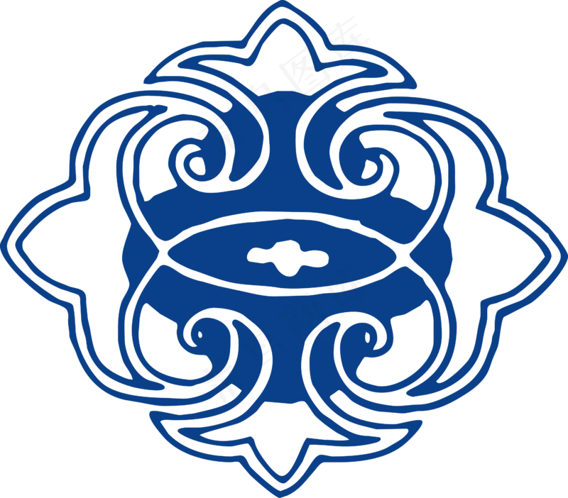 古代青花瓷图案花纹中国风图案祥云纹理传统图腾PNG免扣素材