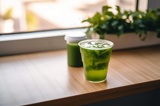 夏日青柠檬气泡水果茶饮料摄影图