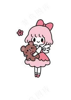 抱着小熊的女孩