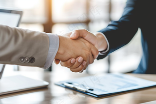商务合作共赢握手摄影图