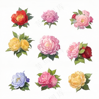 红色黄色粉色玫瑰花免抠素材38