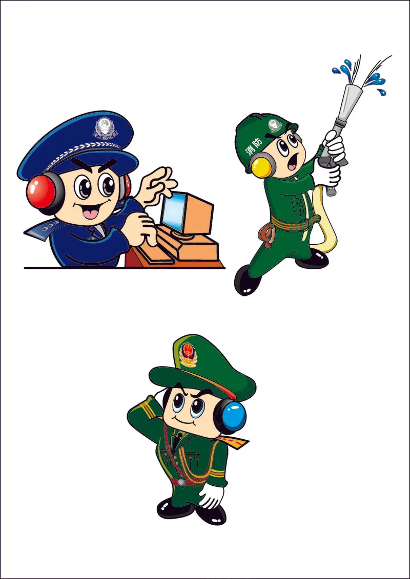 卡通警察2cdr矢量模版下载