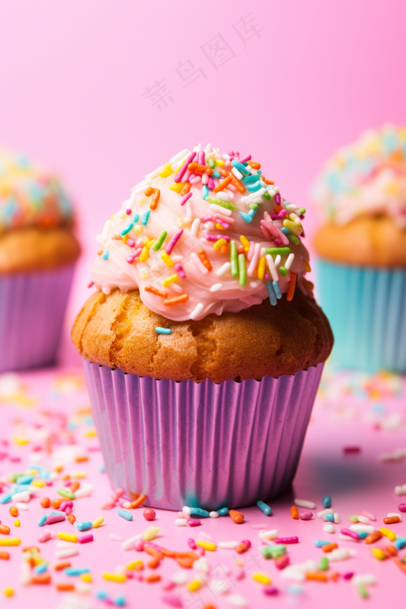 纸杯小蛋糕甜点摄影图