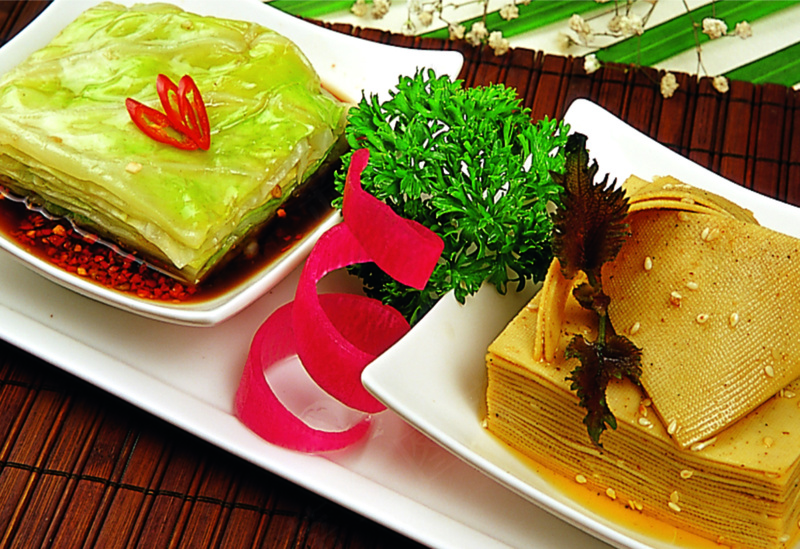 千层豆皮拼白菜16元份