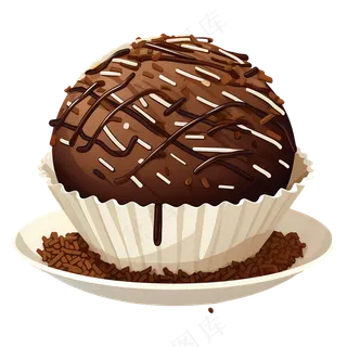 免抠巧克力装饰玛芬蛋糕